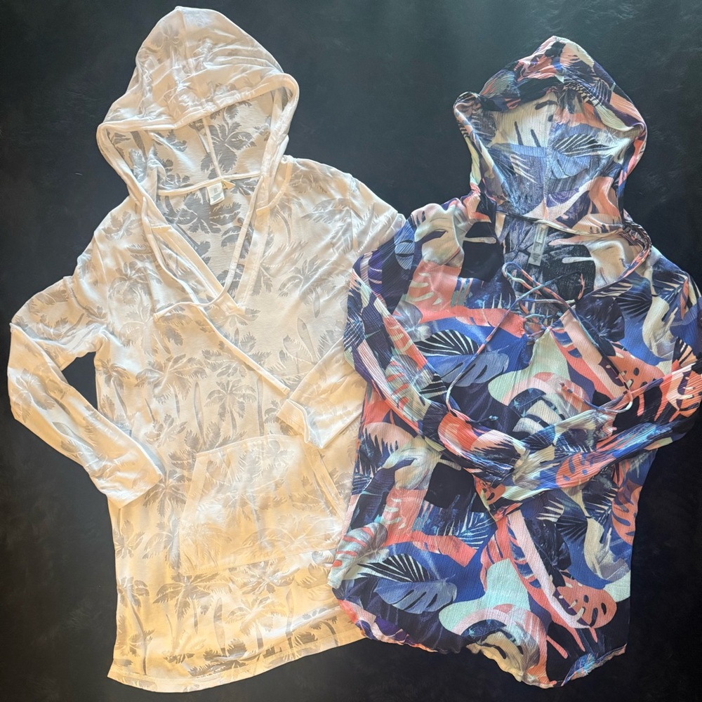 Hobie white and Raisins Blue Swim Coverups